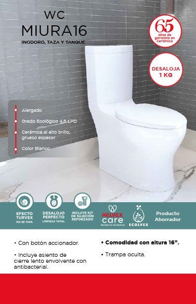 WC Miura16 inodoro, taza y tanque