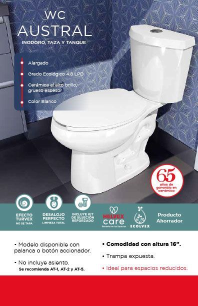 WC Austral inodoro, taza y tanque