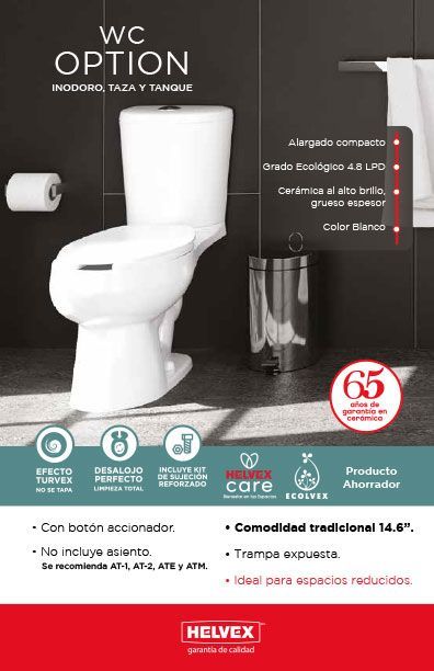 WC Option inodoro, taza y tanque