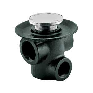 26 coladera redonda de tres bocas, tapa ciega de acero inoxidable troquelado