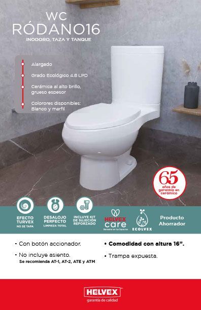WC Ródano16 inodoro, taza y tanque