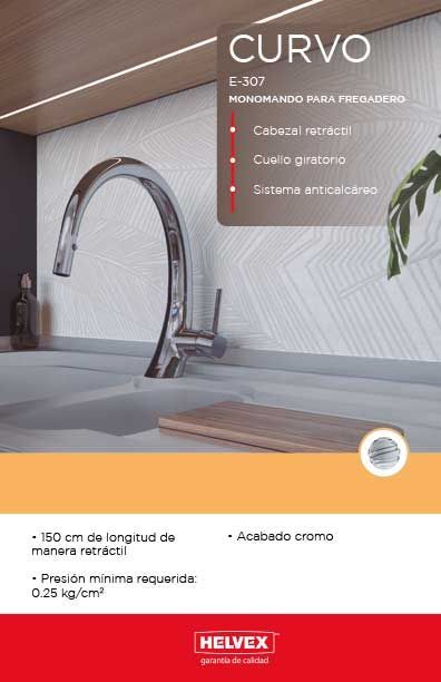 Curvo E-307 monomando para fregadero