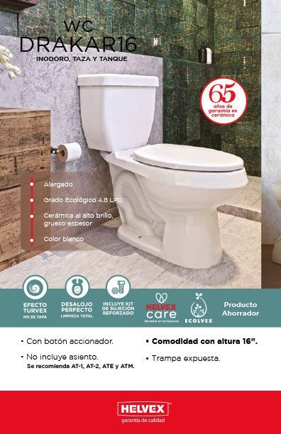 WC Drakar16 inodoro, taza y tanque