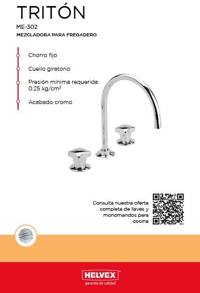 Tritón ME-302 mezcladora para fregadero