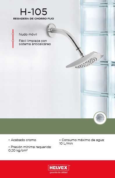 H-105 regadera de chorro fijo