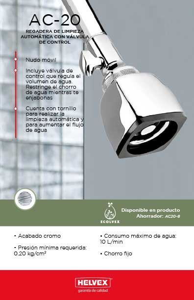 AC-20 regadera de limpieza automática con válvula de control