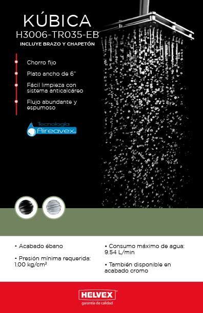 Kúbica H3006-TR035-EB incluye brazo y chapetón