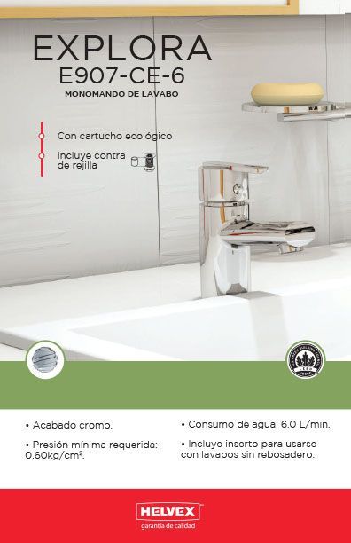Explora E907-CE-6 monomando de lavabo