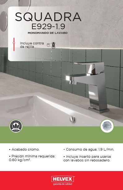 Squadra E929-1.9 monomando de lavabo
