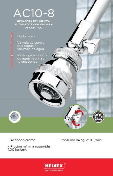 AC10-8 regadera de limpieza automática con válvula de control