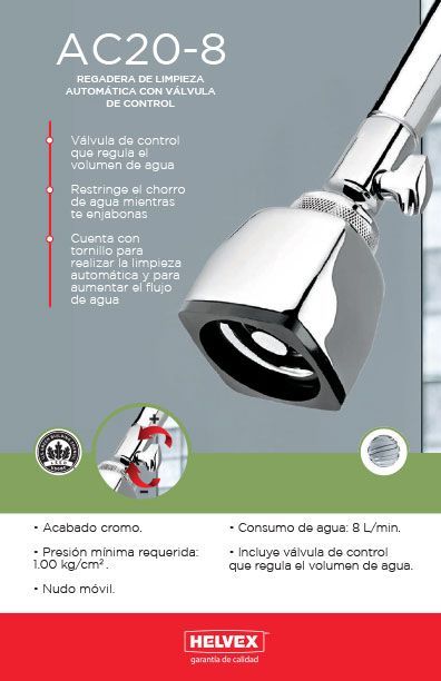 AC20-8 regadera de limpieza automática con válvula de control