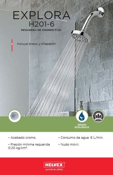 Explora H201-6 regadera de chorro fijo
