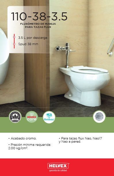 110-38-3.5 fluxómetro de manija para tazas flux