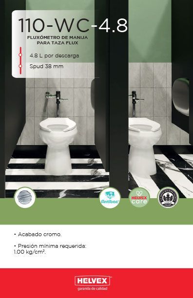 110-WC-4.8 fluxómetro de manija para taza flux