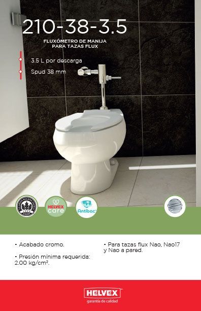 210-38-3.5 fluxómetro de manija para tazas flux