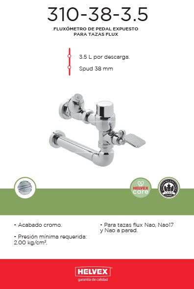 310-38-3.5 fluxómetro de pedal expuesto para tazas flux