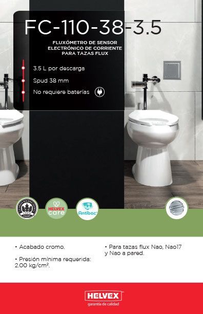 FC-110-38-3.5 fluxómetro de sensor electrónico de corriente para tazas flux