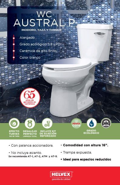 WC Austral P inodoro, taza y tanque