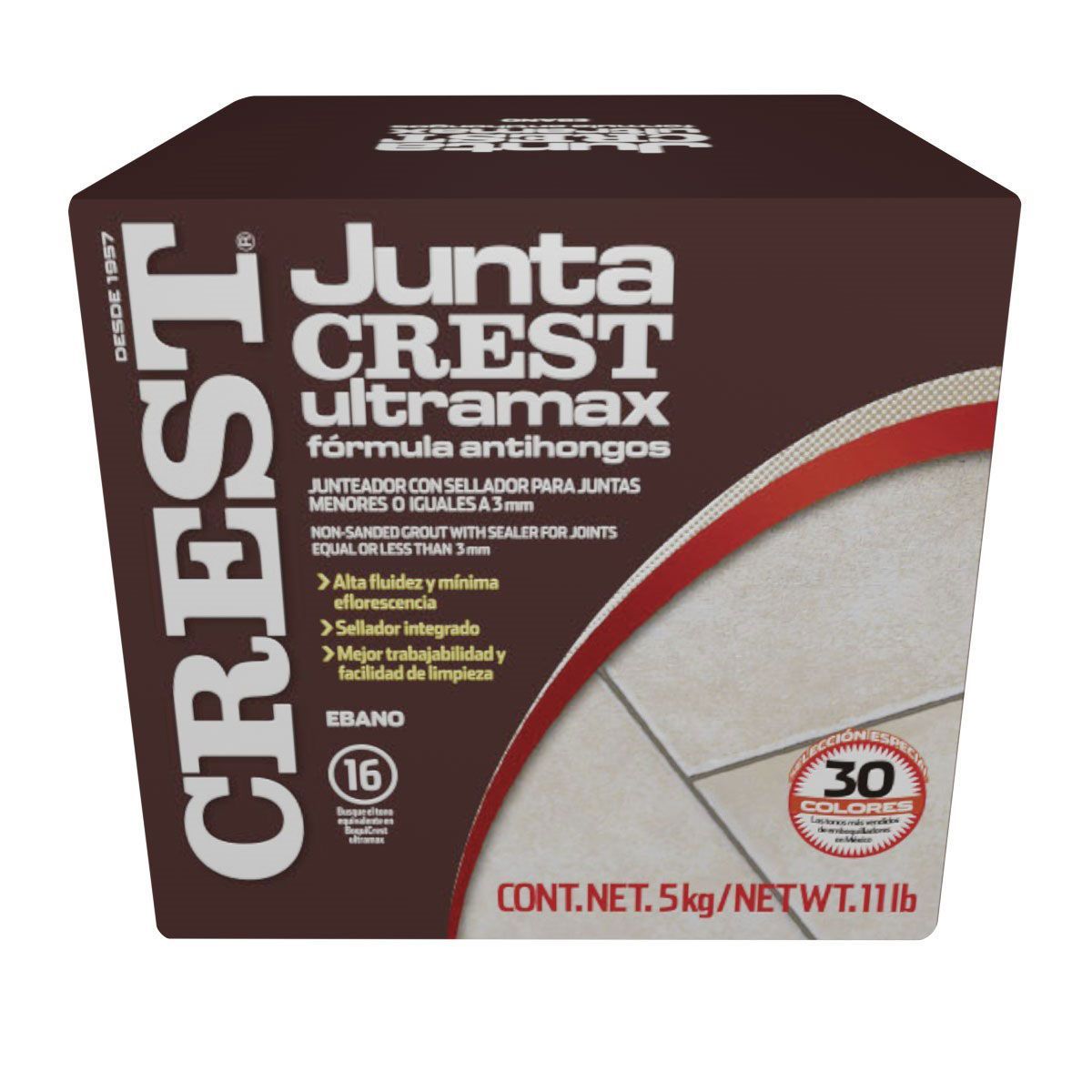 Juntacrest ultramax ébano 5 kg