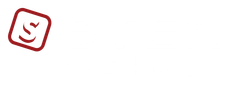 Red, square-shaped logo with curved lines resembling a smiley face.