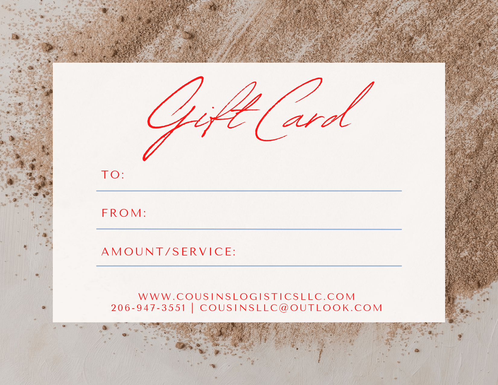 Giftcards available