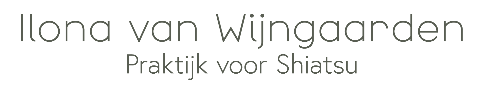 Logo with the text “Ilona van Wijngaarden” and subtitle “Praktijk voor Shiatsu”
