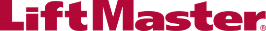 LiftMaster logo in dark red.
