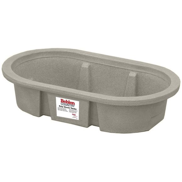 A large gray plastic container with a label that says ' becker ' on it