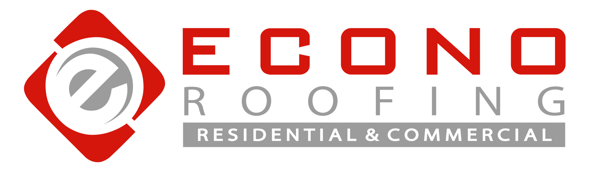 The logo for econo roofing residential and commercial