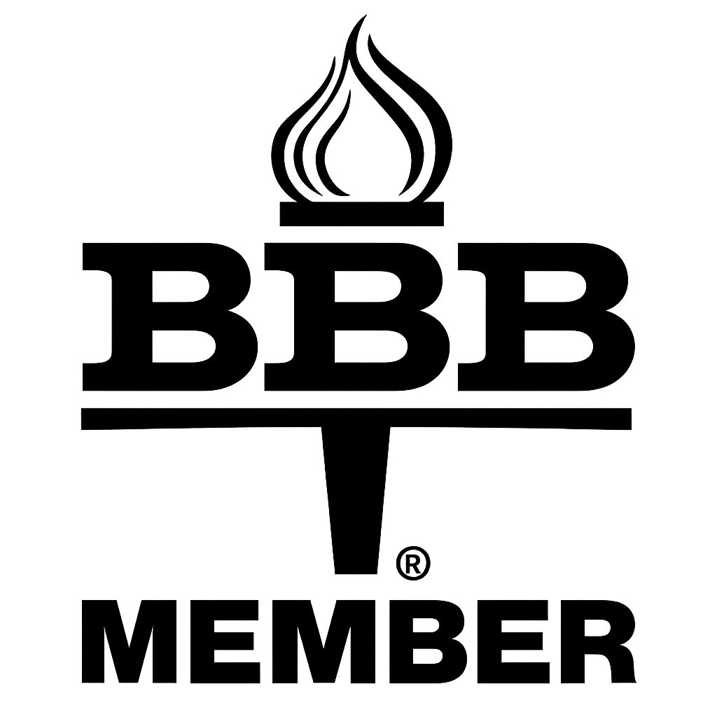 BBB Member logo: Black stylized letters