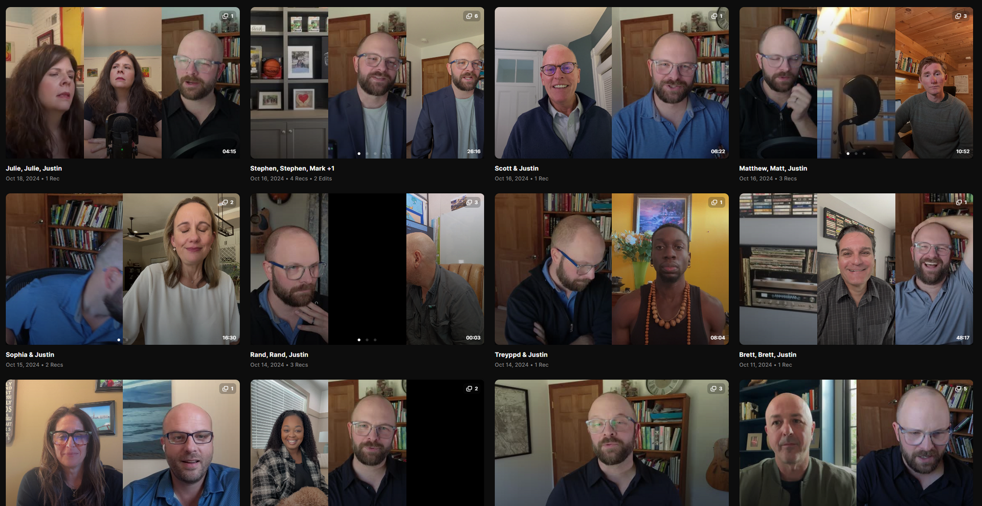 Examples of many founders taking advantage of the Content Buddy System™ with Dialog. By having a once-per-month conversation with our producers they're producing a consistent stream of video content for their B2B companies. 