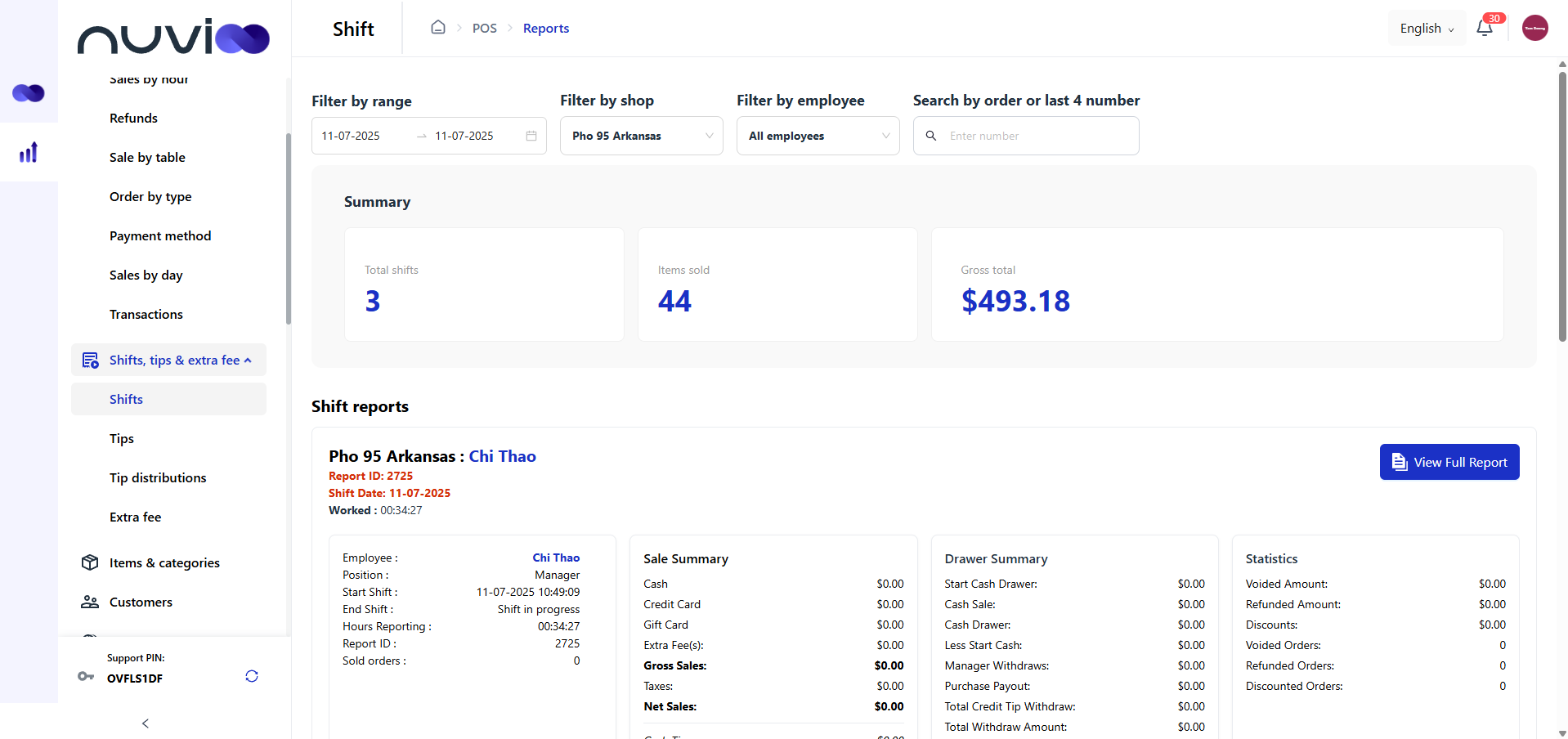 Dashboard with income, members, and analytics on a white and blue interface.