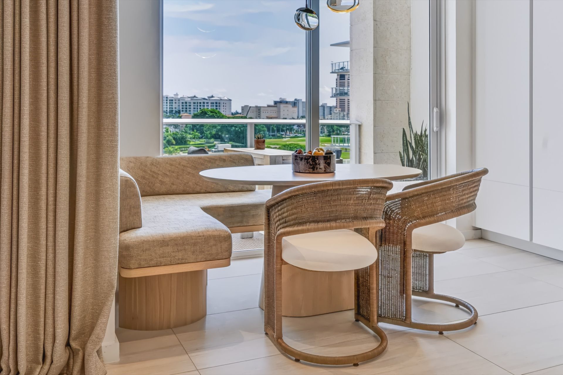 Breakfast nook with outdoor views, Finn Residence at Alina Residences, Boca Raton