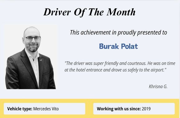 kemer transfer driver of the month