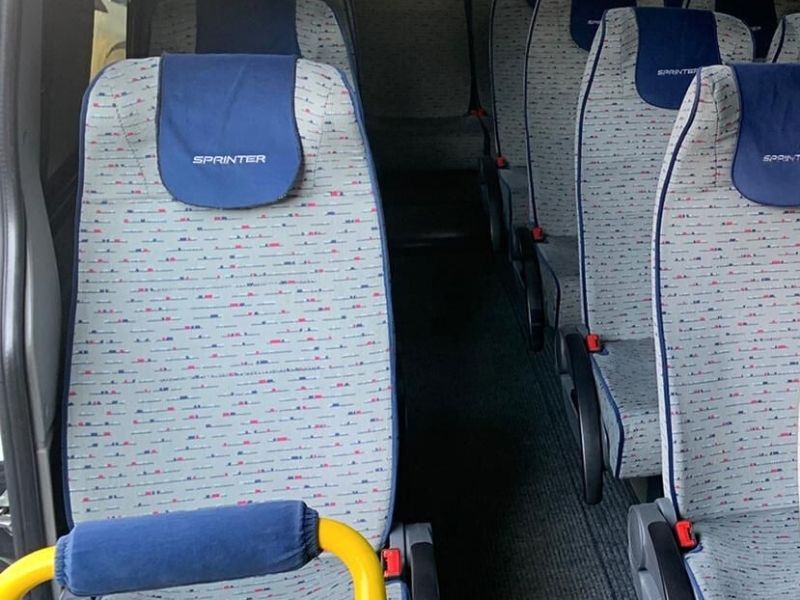 Mercedes Sprinter Private 15 Seater Minibus interior standard row seats