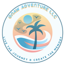 CNAW Adventure LLC logo with palm tree, sunset, waves, and tagline “Live the Journey & Create the Memory”