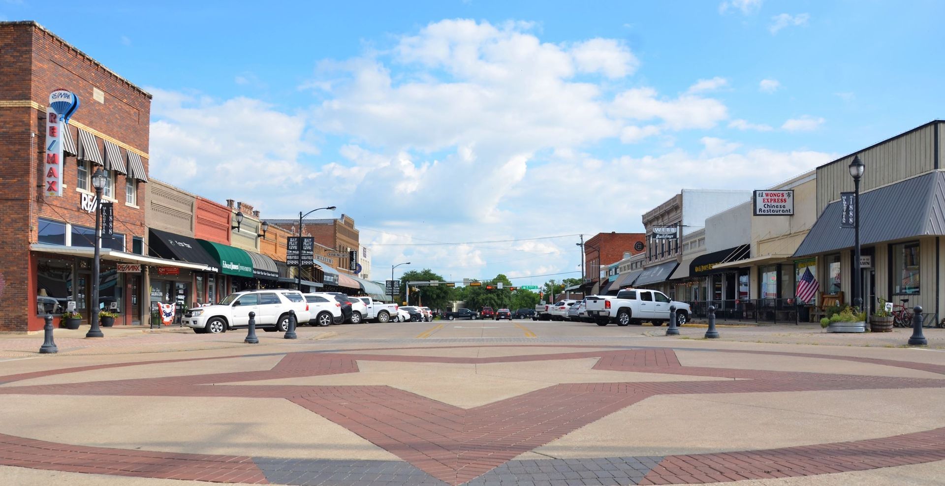 Downtown Burleson, Texas representing local charm and community atmosphere