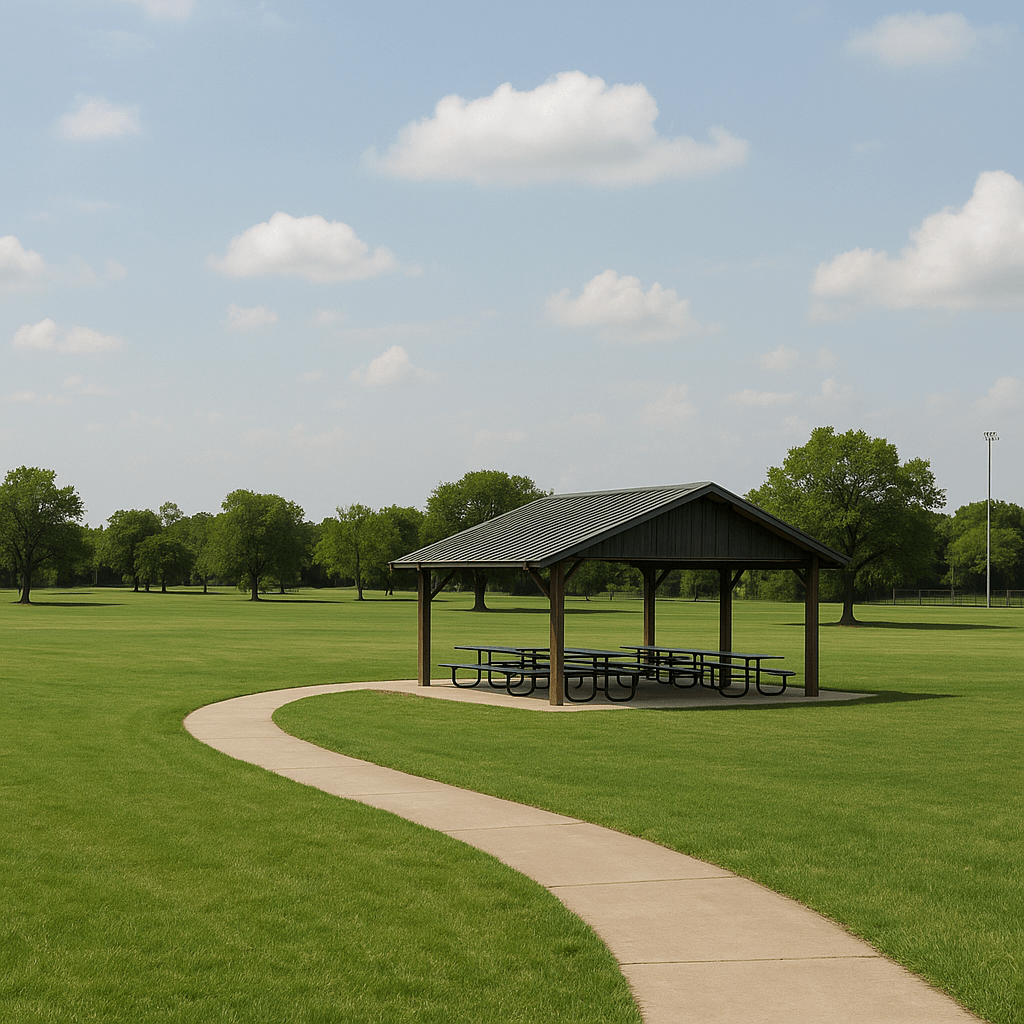 Texas School Device Ban – Student Stores Phone in Backpack. Rendering of Burleson’s new 55-acre community park set to open in Spring 2026, featuring walking paths, open green spaces, and event areas.