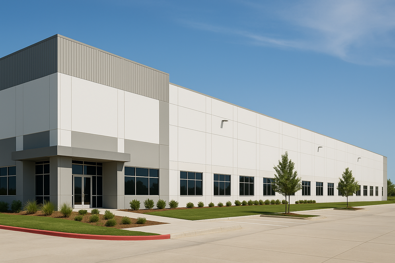 Exterior view of SPC Group’s $165M Paris Baguette facility in Burleson, TX Rendering of SPC Group’s $165M Paris Baguette manufacturing facility planned for Highpoint Business Park in Burleson, Texas