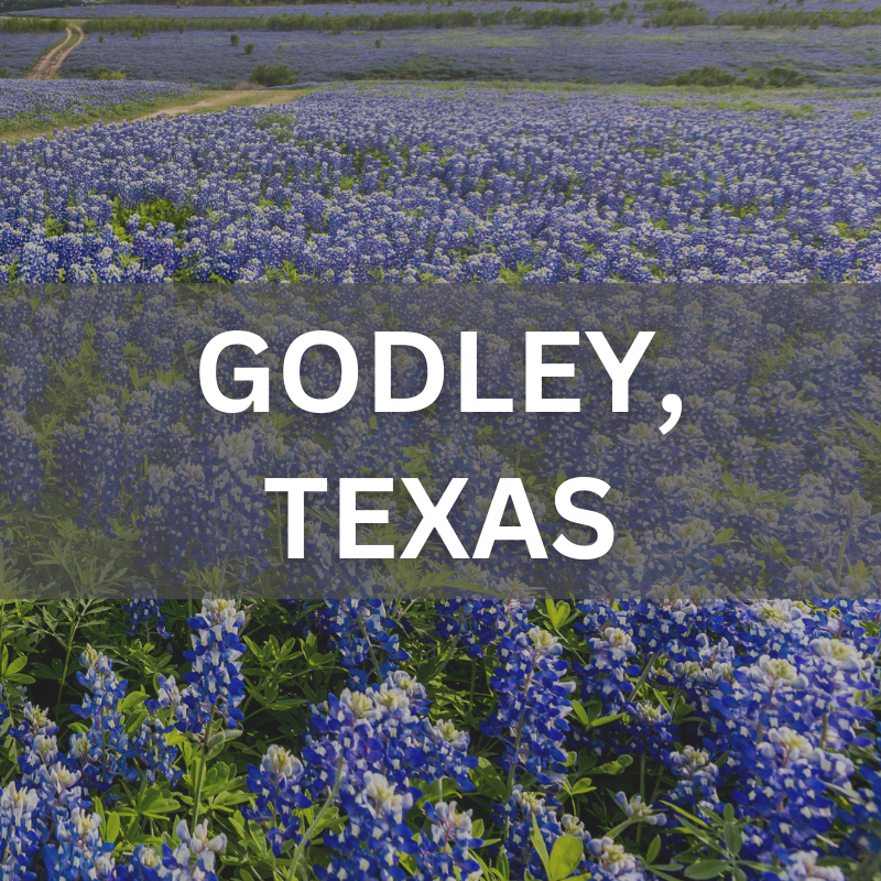 Explore homes and neighborhoods in Godley, TX — where real estate meets scenic bluebonnet views. Godley, Texas real estate surrounded by blooming bluebonnets, showcasing local neighborhoods and natural beauty.