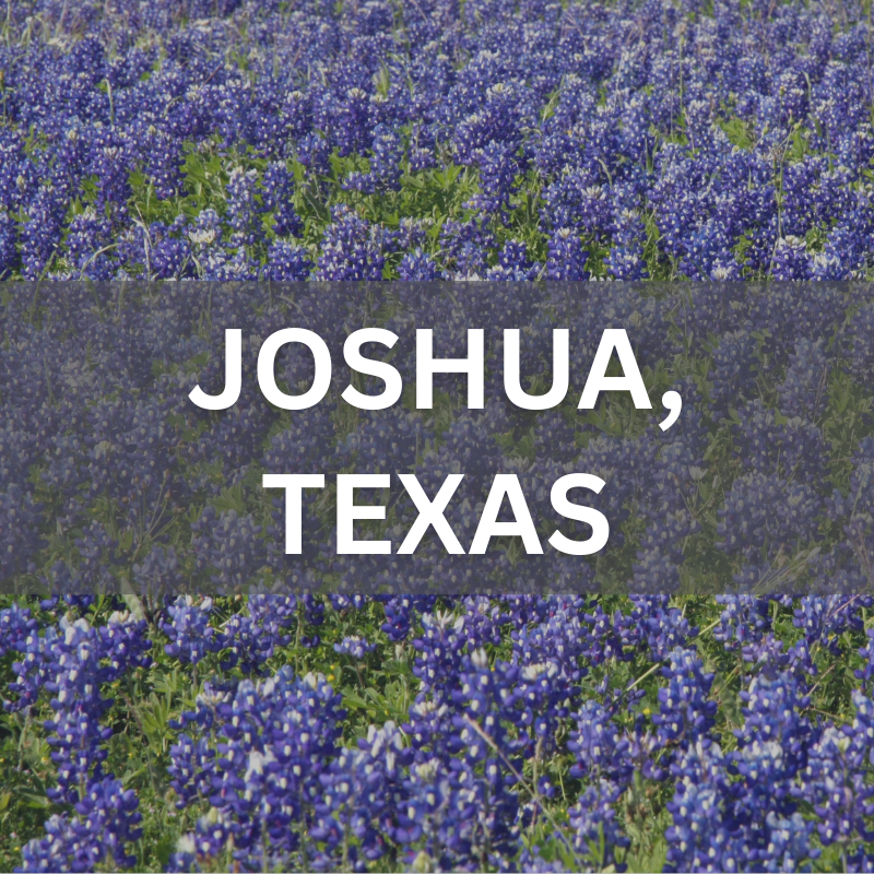 Explore homes and neighborhoods in Joshua, TX — where real estate meets scenic bluebonnet views. Joshua, Texas real estate surrounded by blooming bluebonnets, showcasing local neighborhoods and natural beauty.