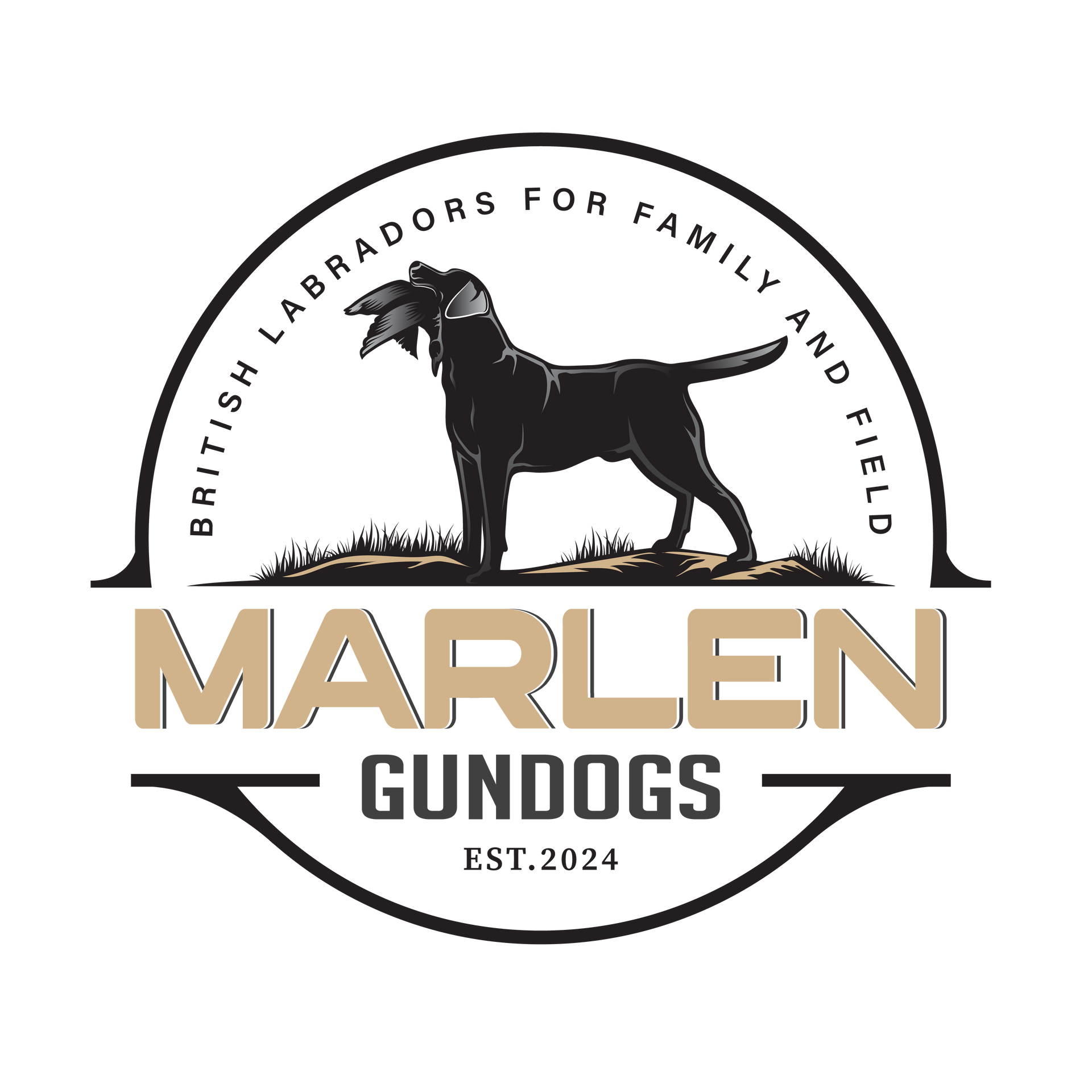 A black Labrador logo for 