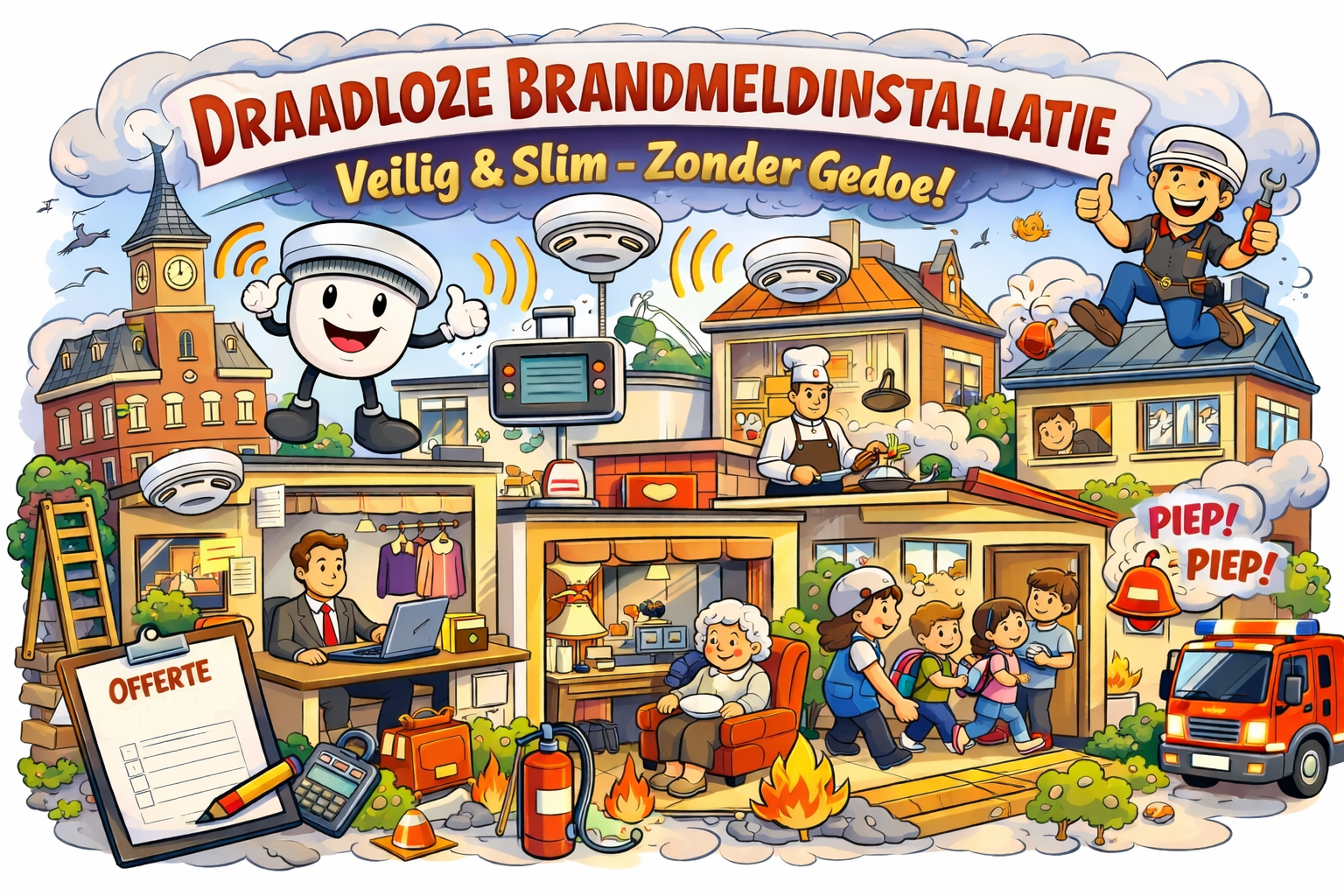 AJAX draadloze brandmeldinstallatie vraag offerte aan