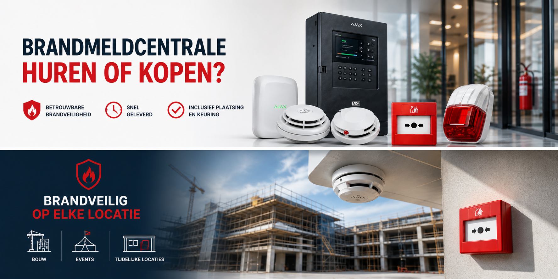 Brandmeldcentrale huren, tijdelijke brandmeldinstallatie