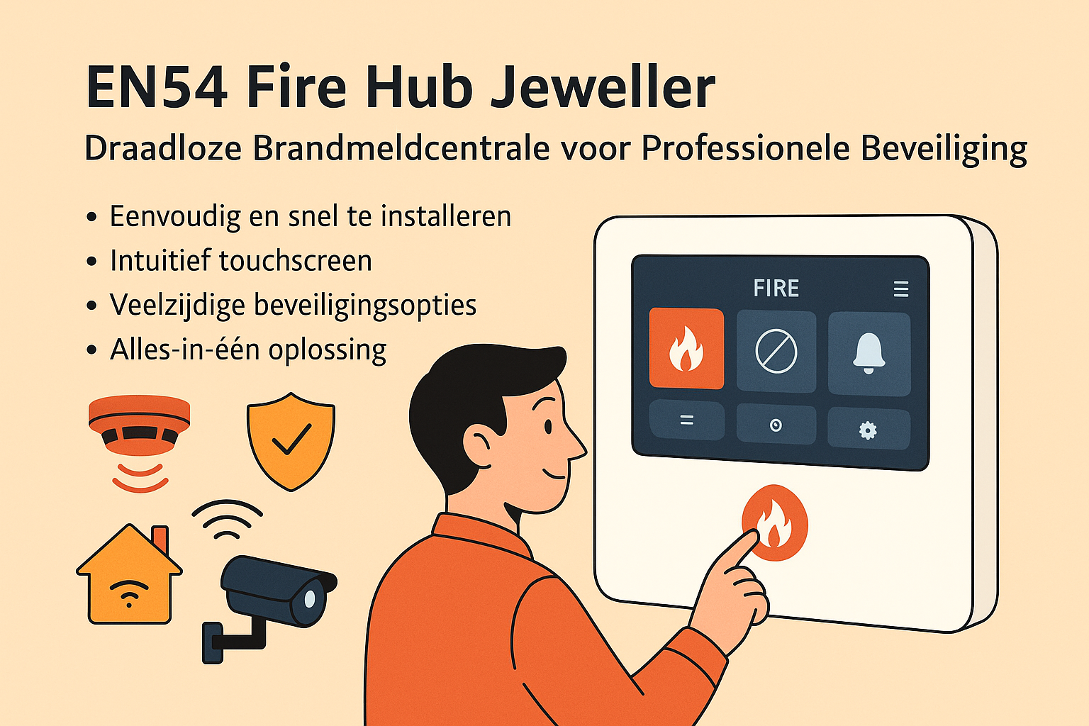 EN54 Fire Hub Jeweller – draadloze brandmeldcentrale voor professionele beveiliging