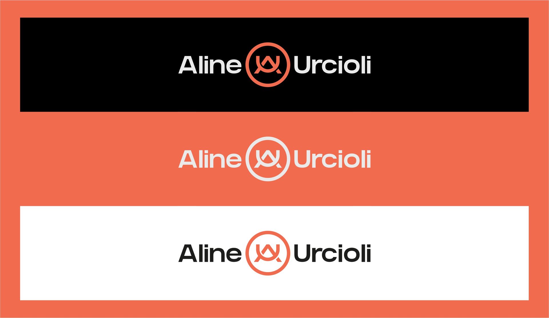um logotipo preto e rosa para Aline Urcioli