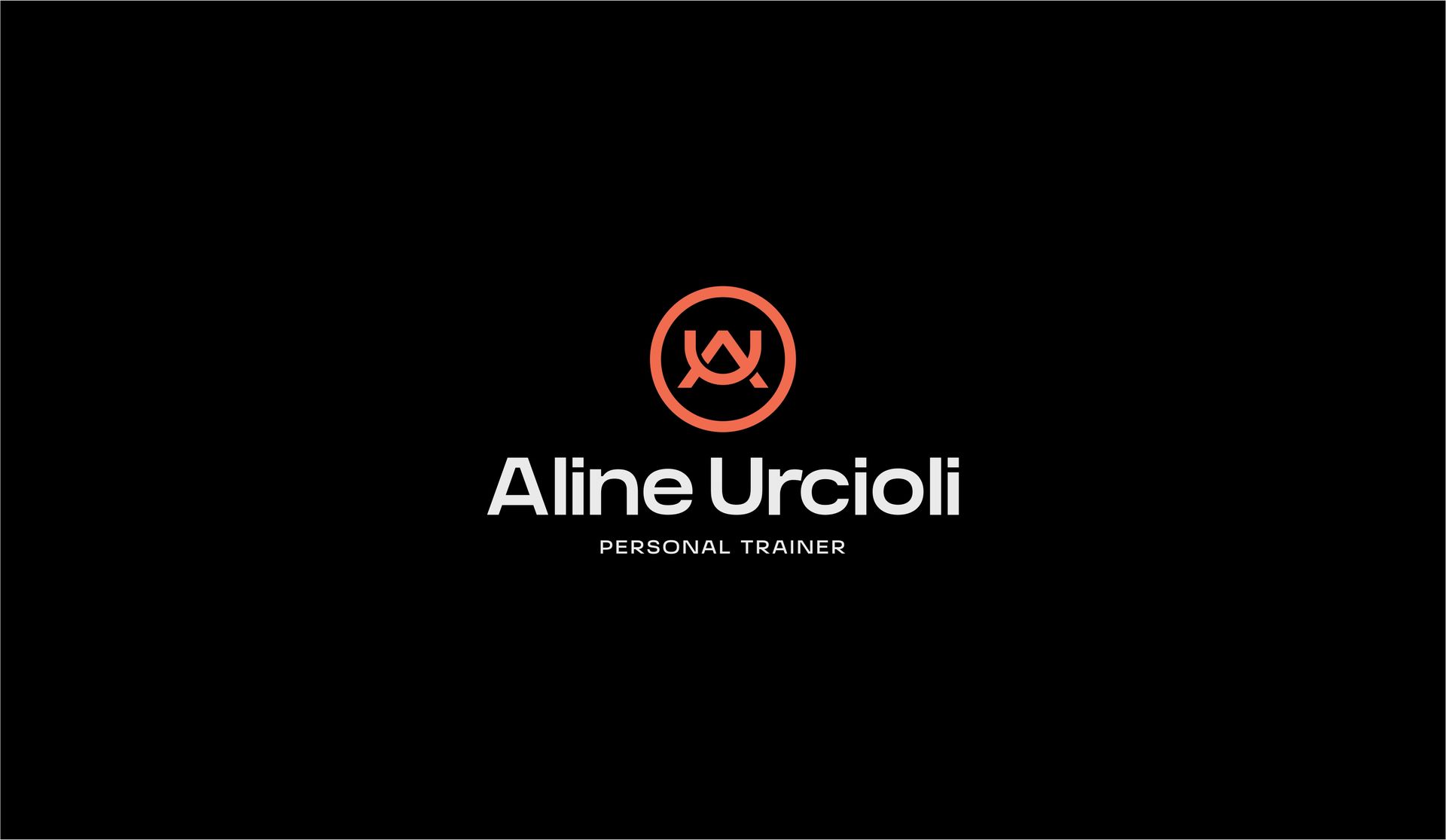 o logotipo de aline urcioli está em fundo preto.