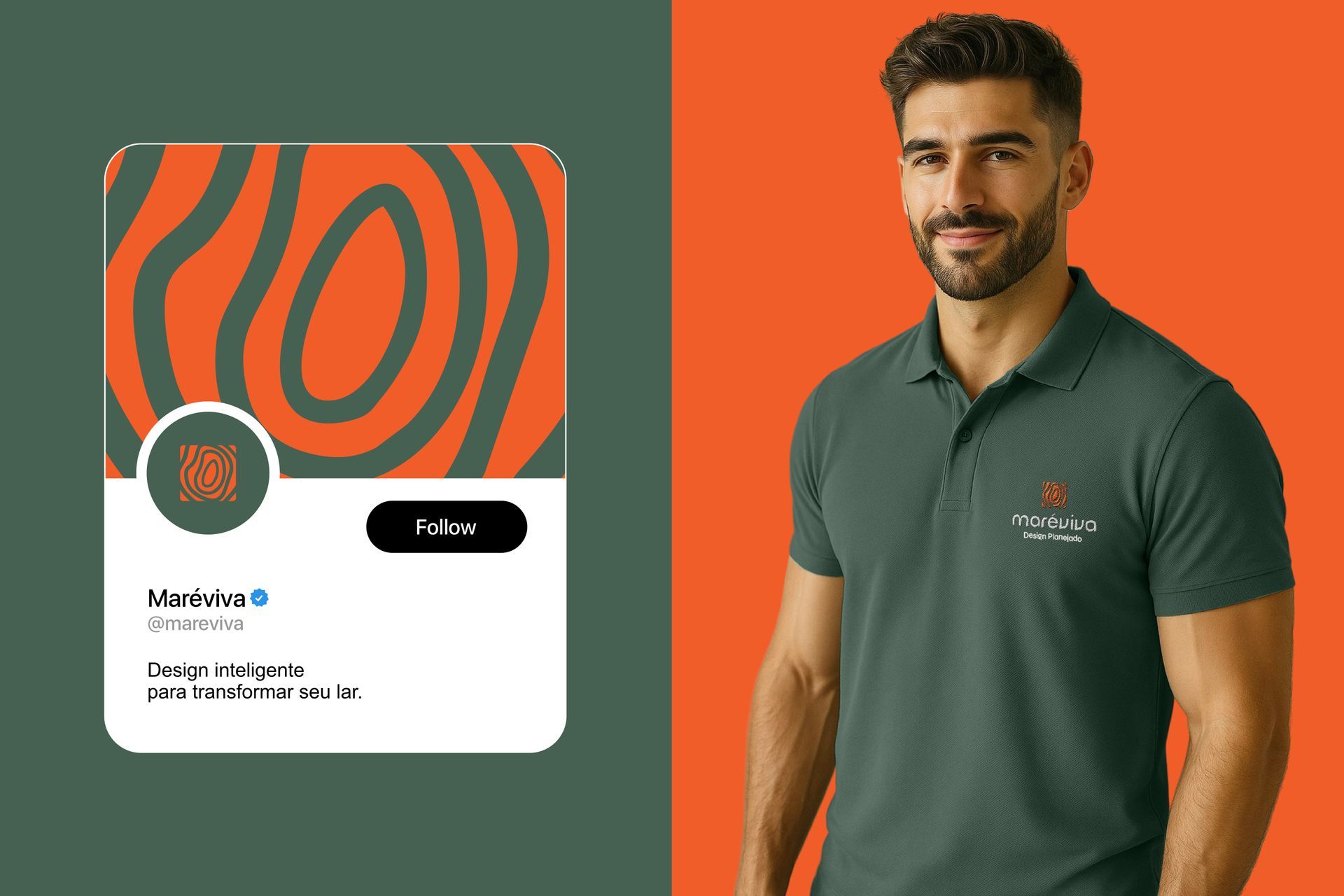 Um cartão de perfil digital para