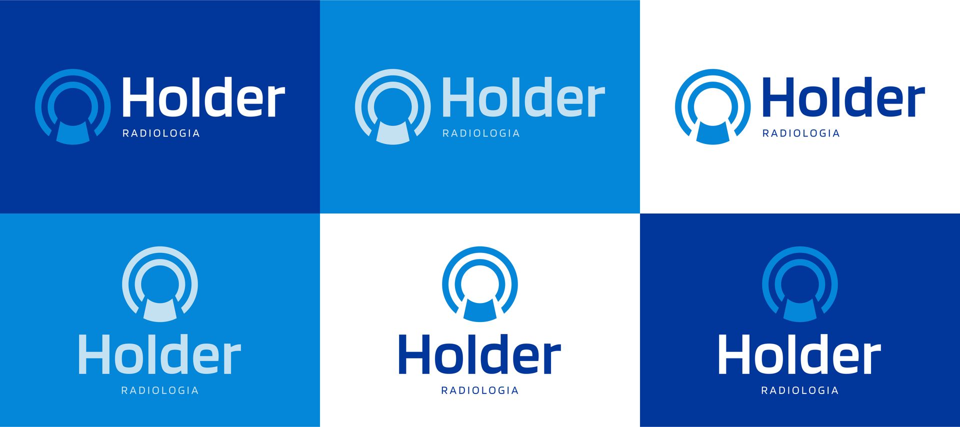 Seis variações do logotipo