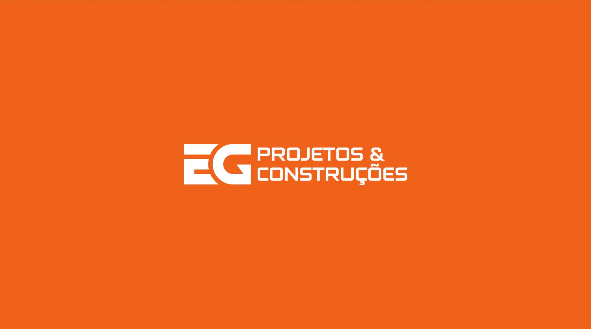 O logotipo da ec projetos & construções está em um fundo laranja.
